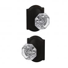 Schlage FC172 ALX 716 CAM - Custom Alexandria Non-Turning Glass Knob with Camelot Trim in Aged Bronze