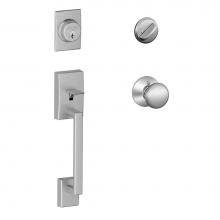 Schlage F60 CEN 626 PLY - Century Handleset with Single Cylinder Deadbolt and Plymouth Knob in Satin Chrome