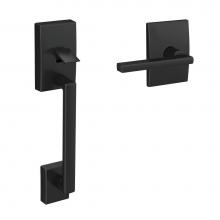 Schlage FC285 GC CEN 622 LAT CEN - Custom Century Front Entry Handle and Latitude Lever with Century Trim in Matte Black