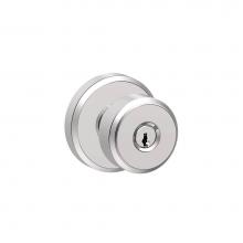 Schlage F51A BWE 625 GSN - Bowery Knob with Greyson Trim Keyed Entry Lock in Bright Chrome