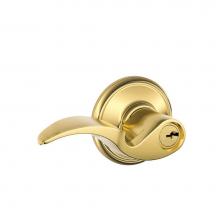 Schlage F51 V AVA 505 - Avanti Lever Keyed Entry Lock in Bright Brass