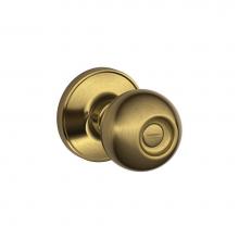 Schlage J40 CNA 609 - Corona Knob Bed and Bath Lock in Antique Brass