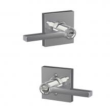 Schlage F51A LAT 625 COL - Latitude Lever with Collins Trim Keyed Entry Lock in Bright Chrome