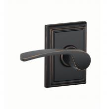 Schlage F10 MER 716 ADD - Merano Lever with Addison Trim Hall and Closet Lock in Aged Bronze