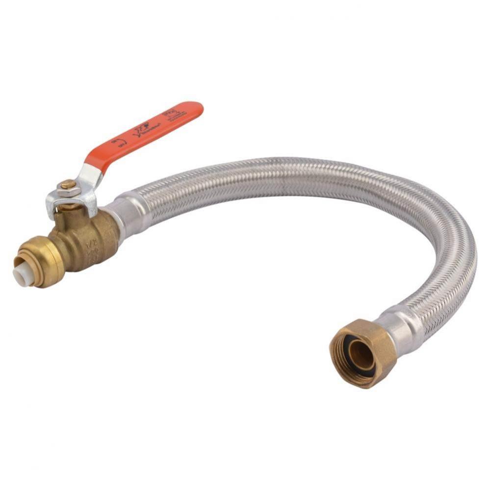 1/2 In. x 3/4 In. FIP Flex Hose with Ball Valve