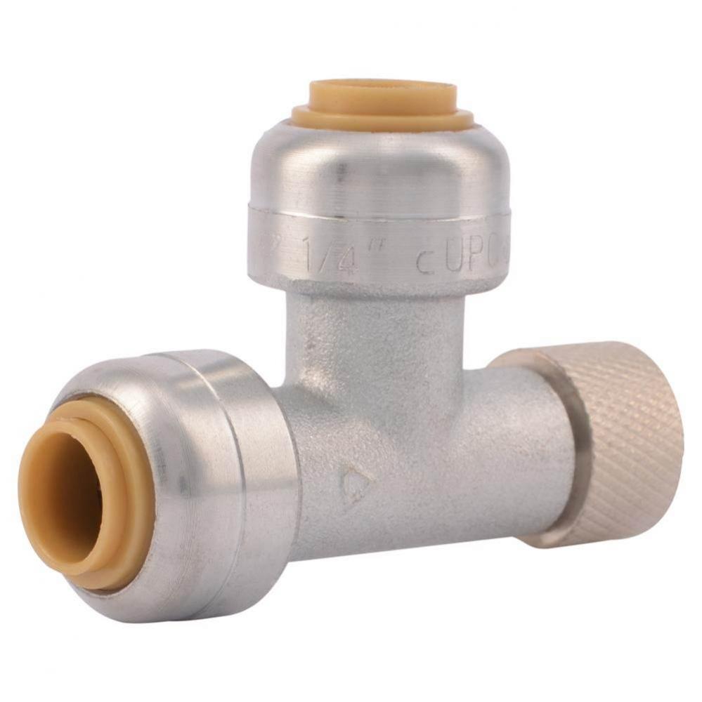 1/4 In. (3/8 In. OD) x 1/4 In. (3/8 In. OD) x 3/8 In. Compression Nut Stop Valve Tee Adapter