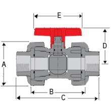 Spears 2339-020 - 2 PVC TU BALL VALVE SOC/FPT FKM