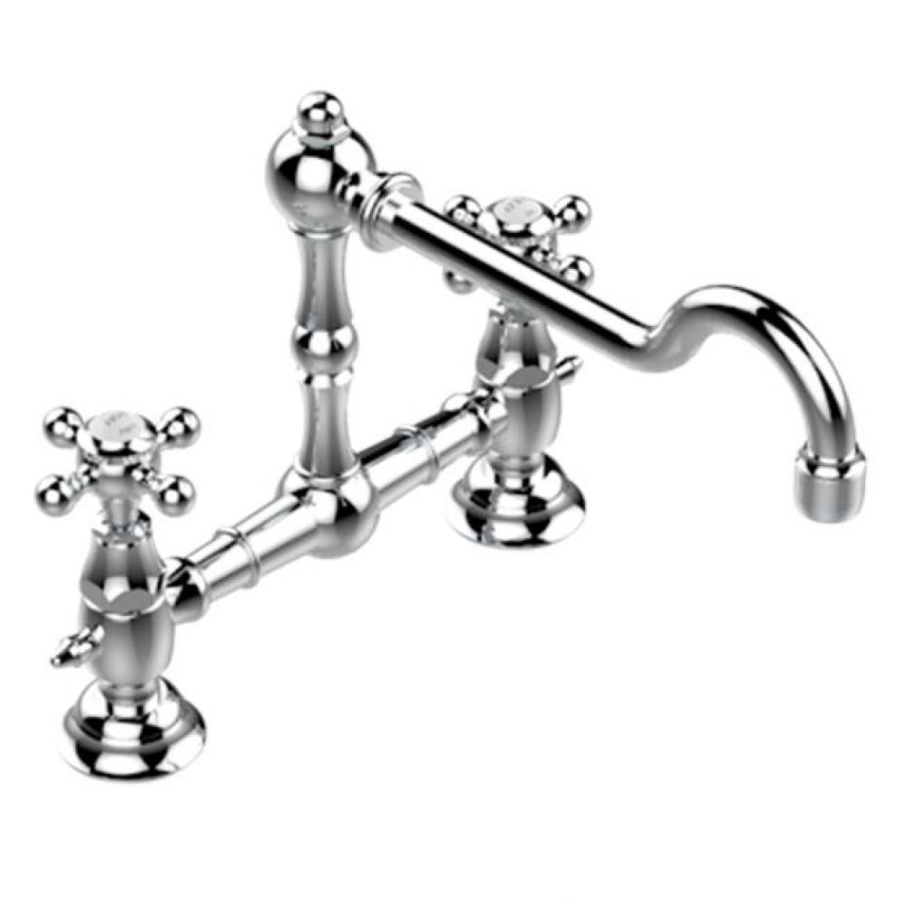 Exposed Lavatory Or Kitchen Faucet 8'' Ctc, 2-hole, Less Drain