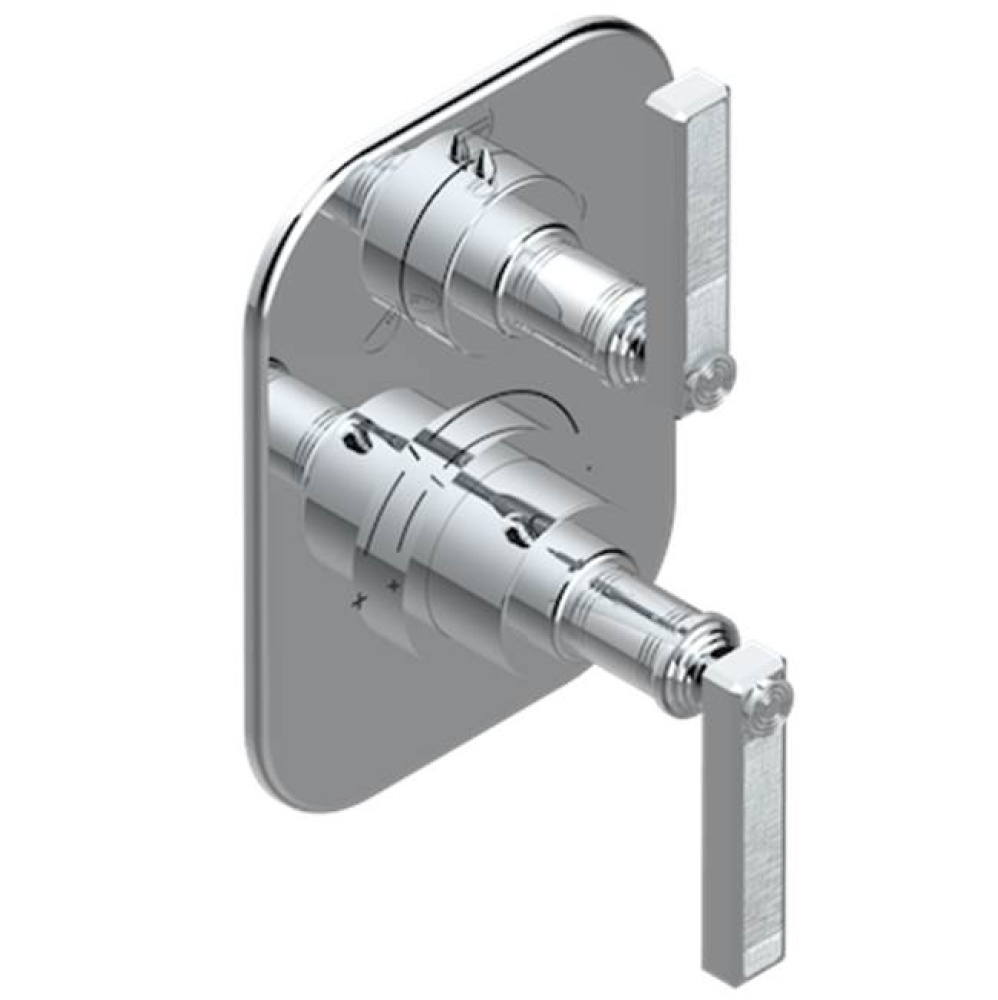Trim for thermostatic mixer with stop valve and 3 way diverter, rough part supplied with fixing bo