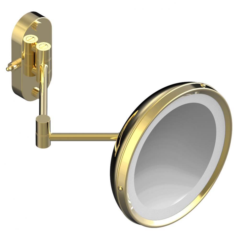 Wall mounted Round Magnifying mirror LED illuminated - magnification: 5x (not available in PVD fin