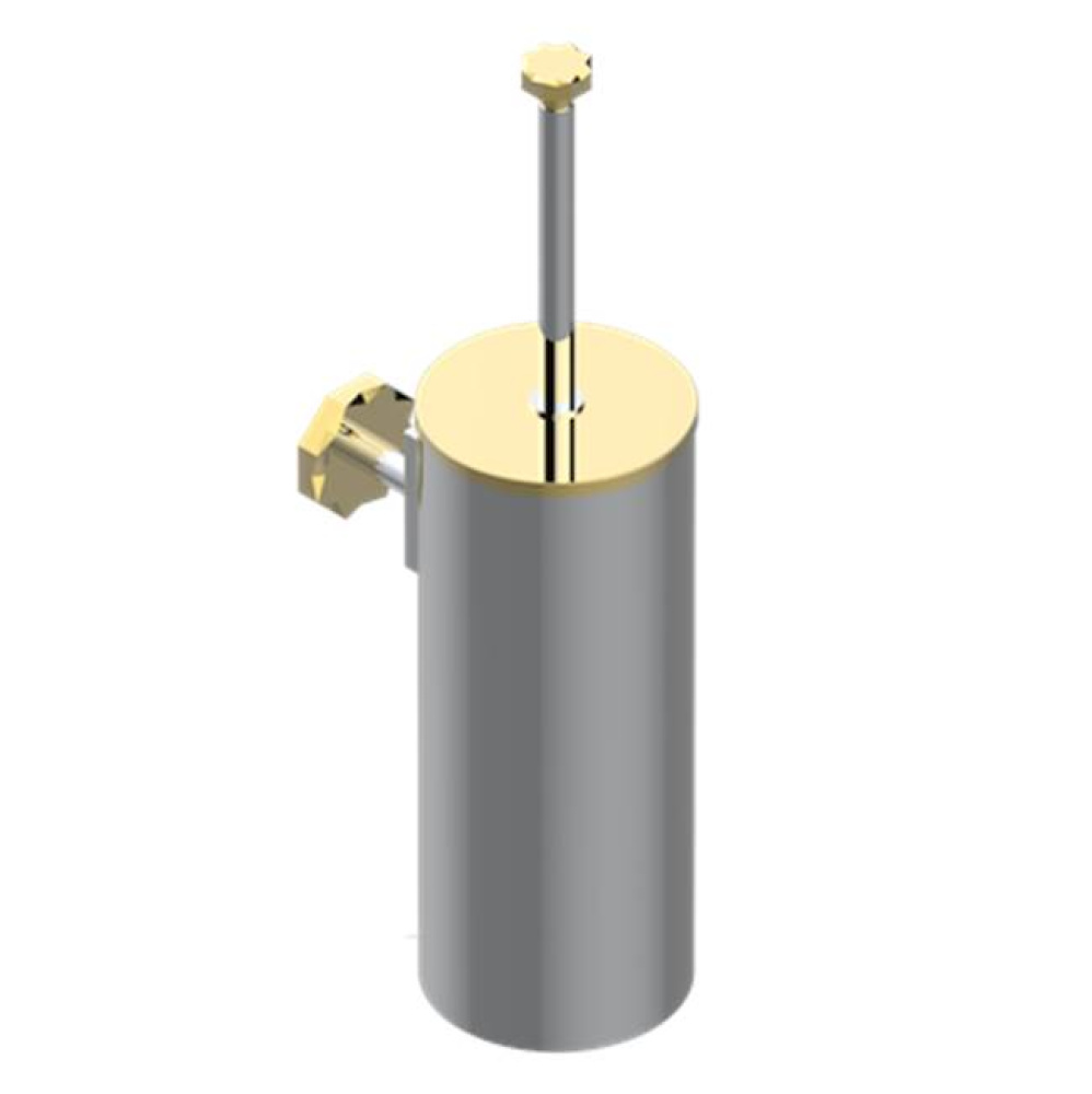 Metal toilet brush holder with brush with cover wall mounted