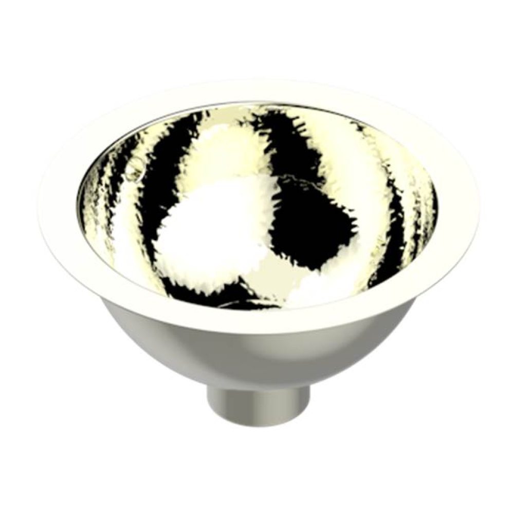 Round Hand Basin, 10 3/8'' With Overflow With Flat Edge, To Fix Under, Hammered Metal Fi