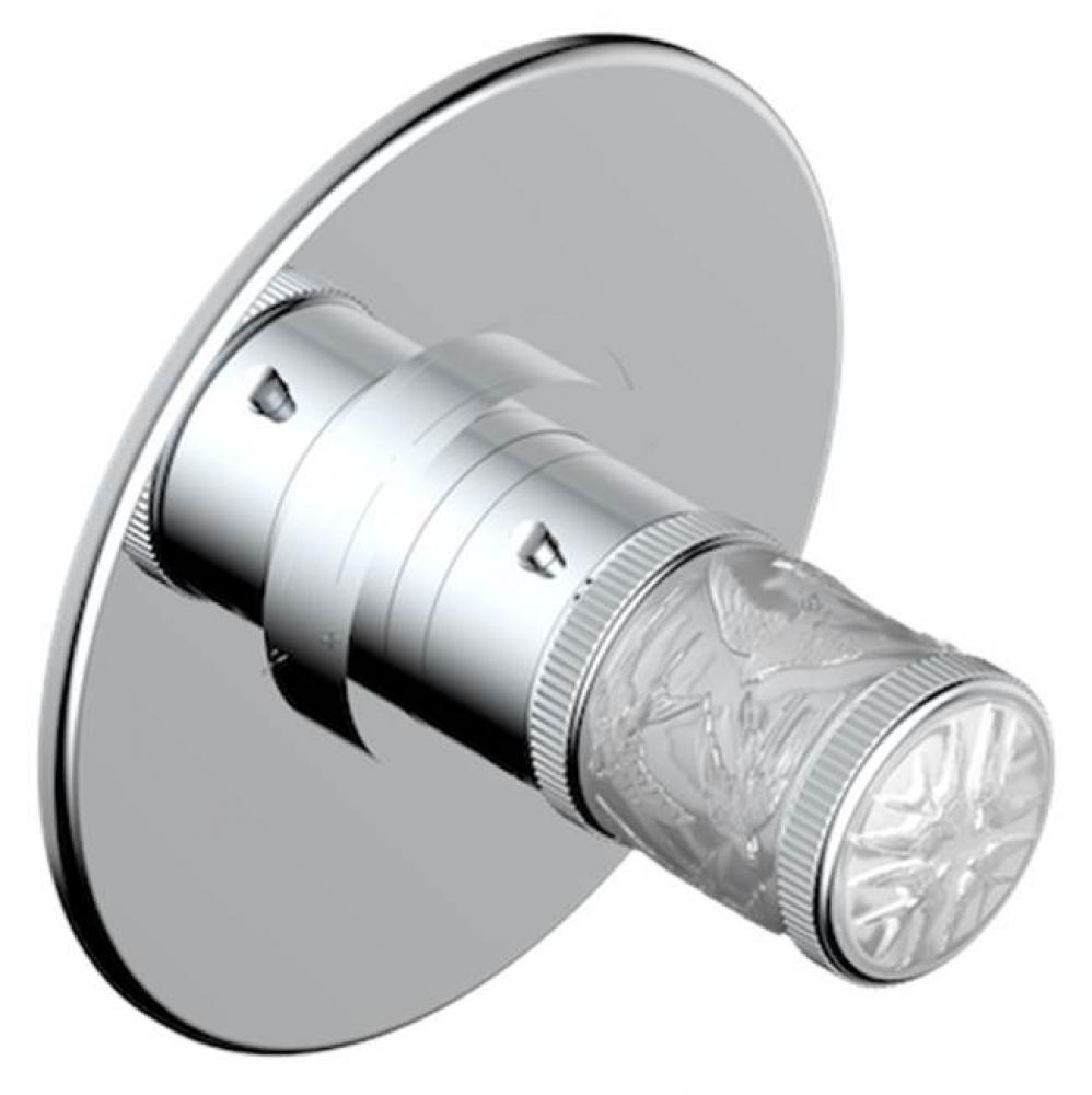 Trim For Thg Thermostatic Valve, Rough Part Supplied With Fixing Box Ref. 5 200ae/us - Round Plate