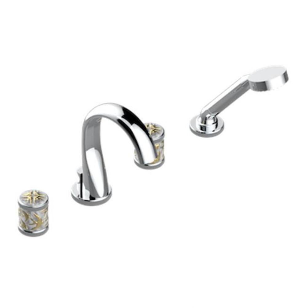 Roman Tub Set With Diverter Spout And Handshower, 3/4'' Valves