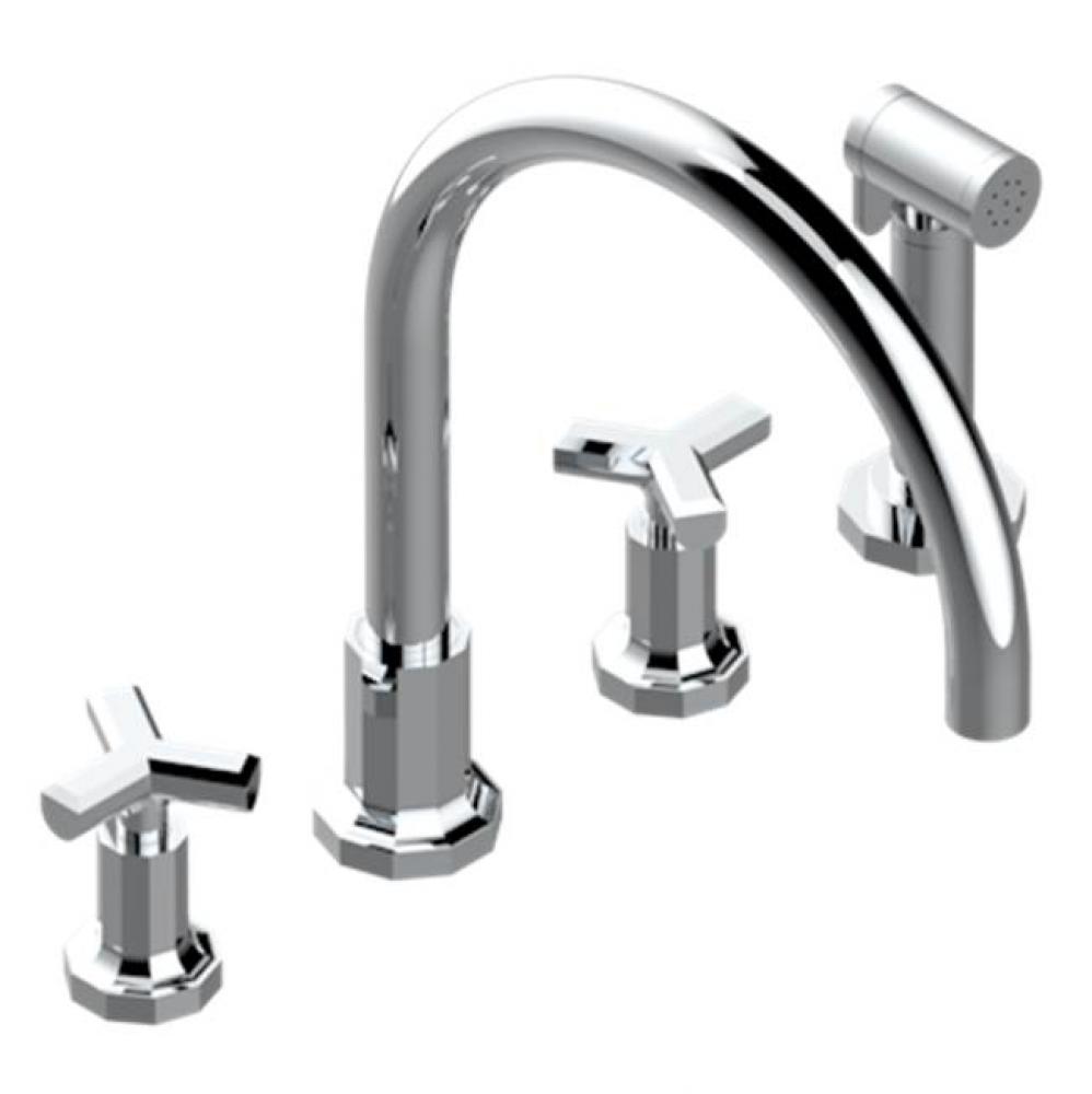 Three Hole Kitchen Faucet With Side Spray