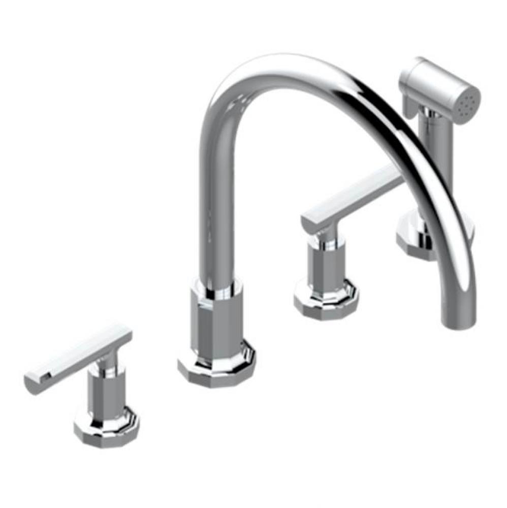 Three Hole Kitchen Faucet With Side Spray