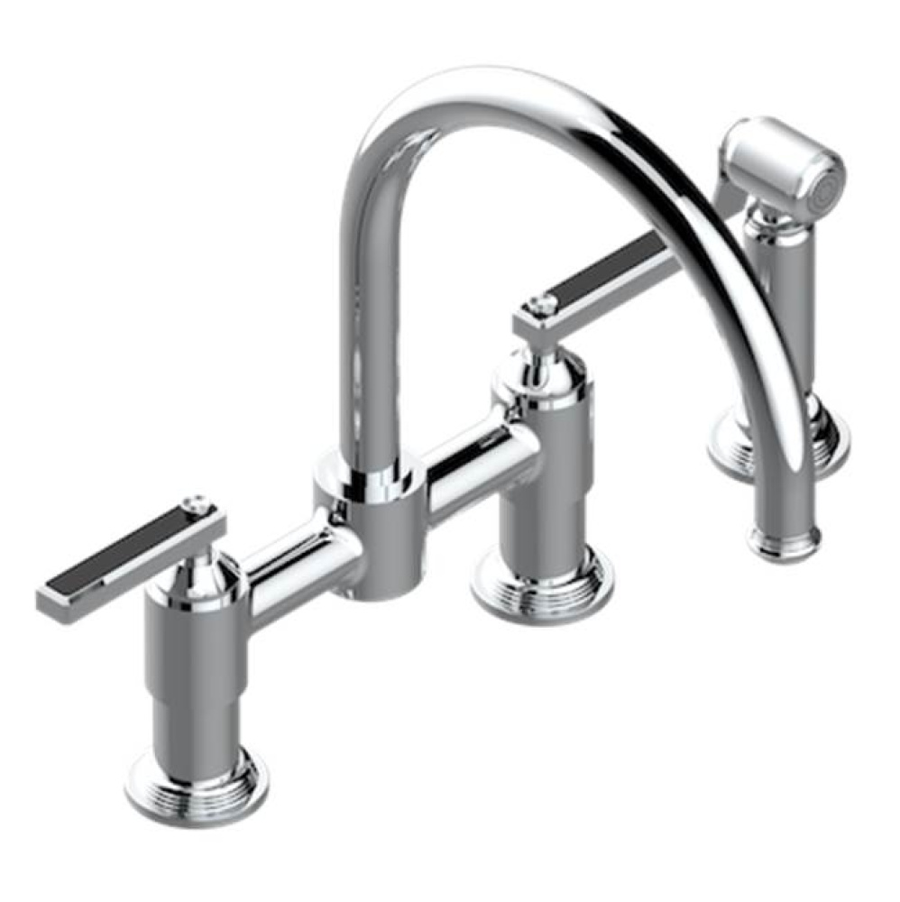 Two Hole Bridge Kitchen Faucet With Side Spray