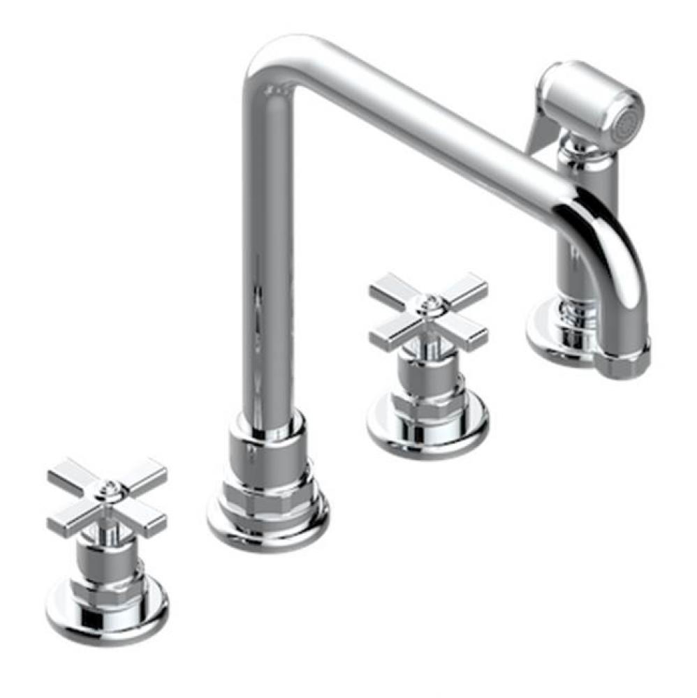 Three Hole Kitchen Faucet With Side Spray