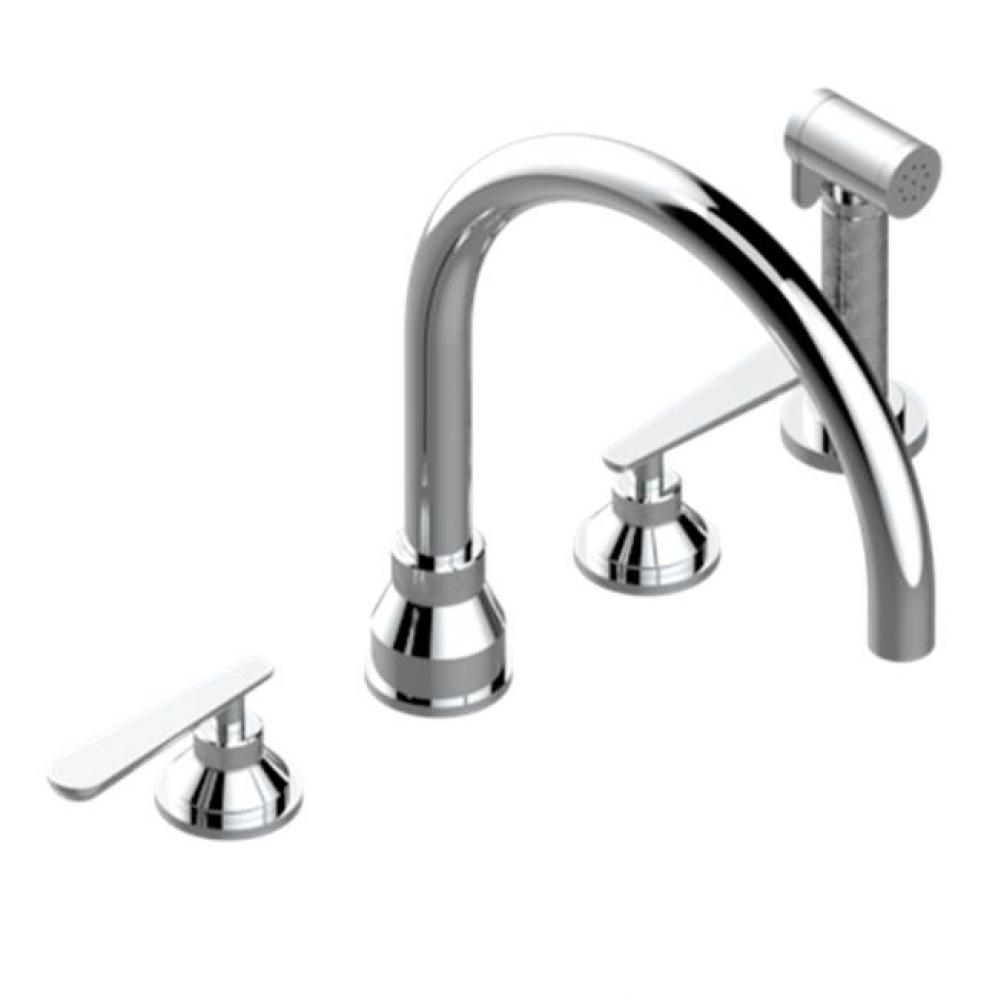 Three Hole Kitchen Faucet With Side Spray