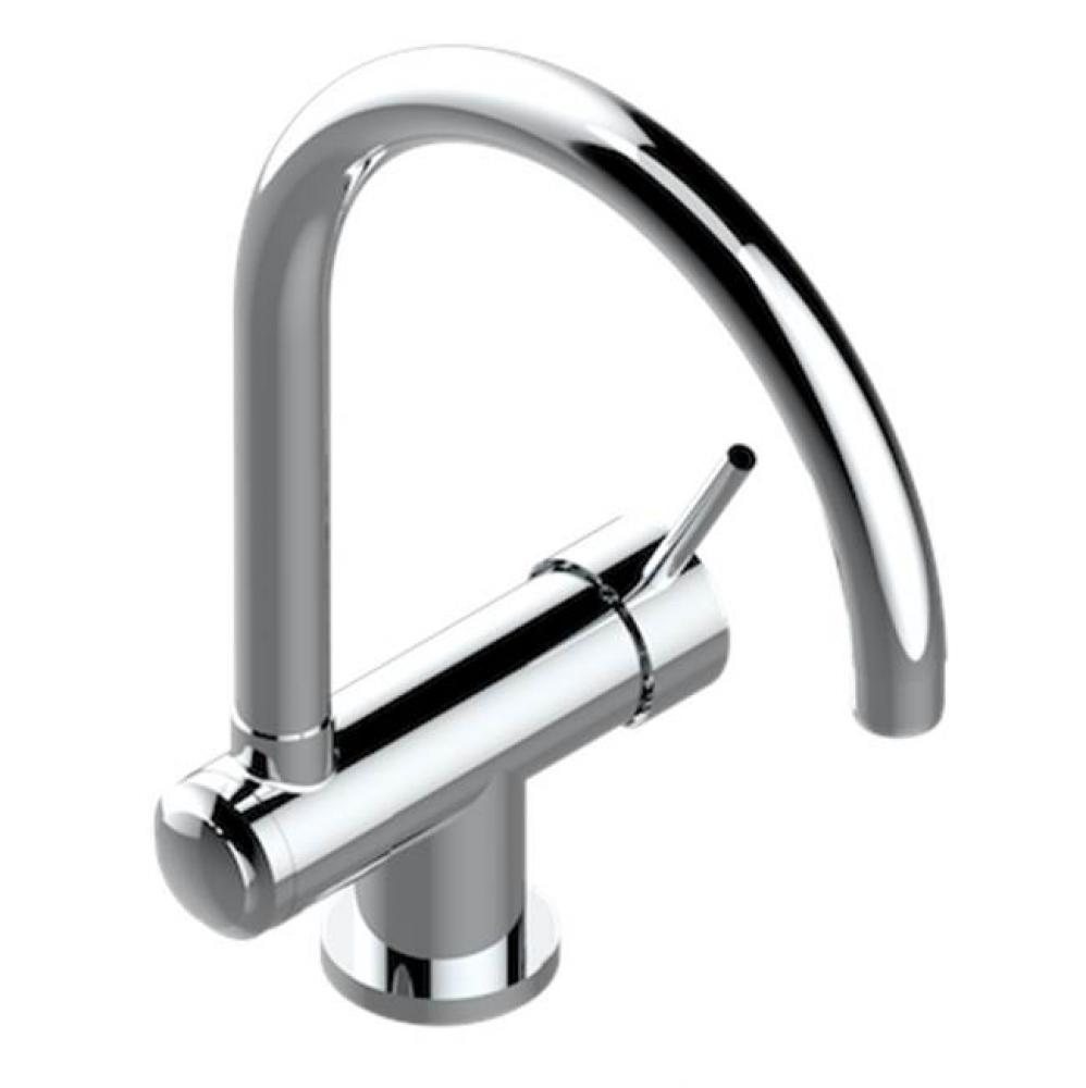 Single Hole Kitchen Faucet With Movable Spout For Window Opening