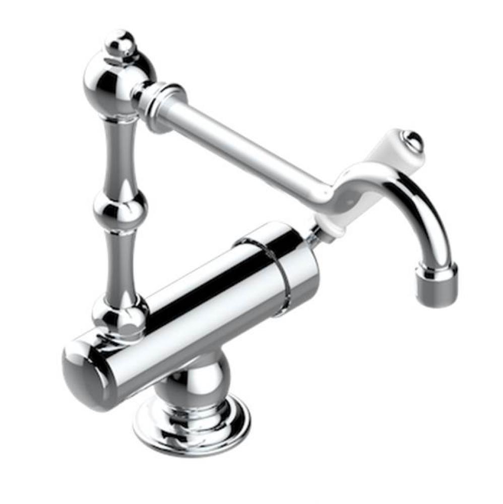 Single Hole Kitchen Faucet With Movable Spout For Window Opening