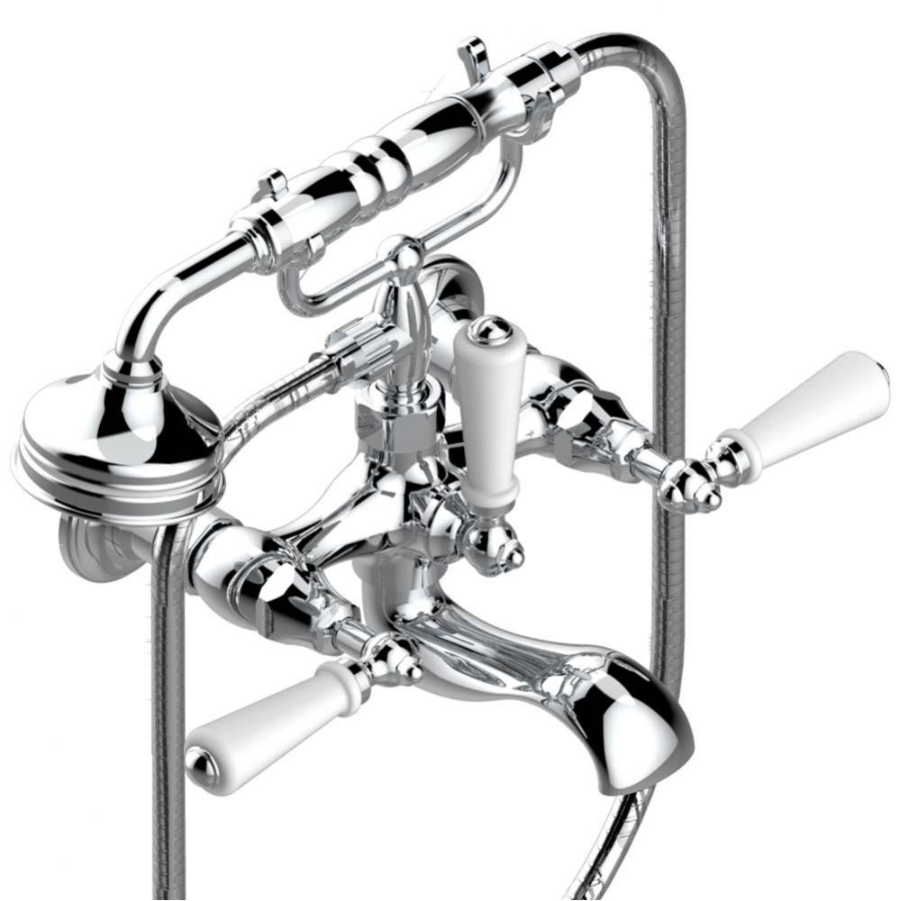 A04-13B/US - Exposed Tub Filler With Cradle Handshower Wall Mounted