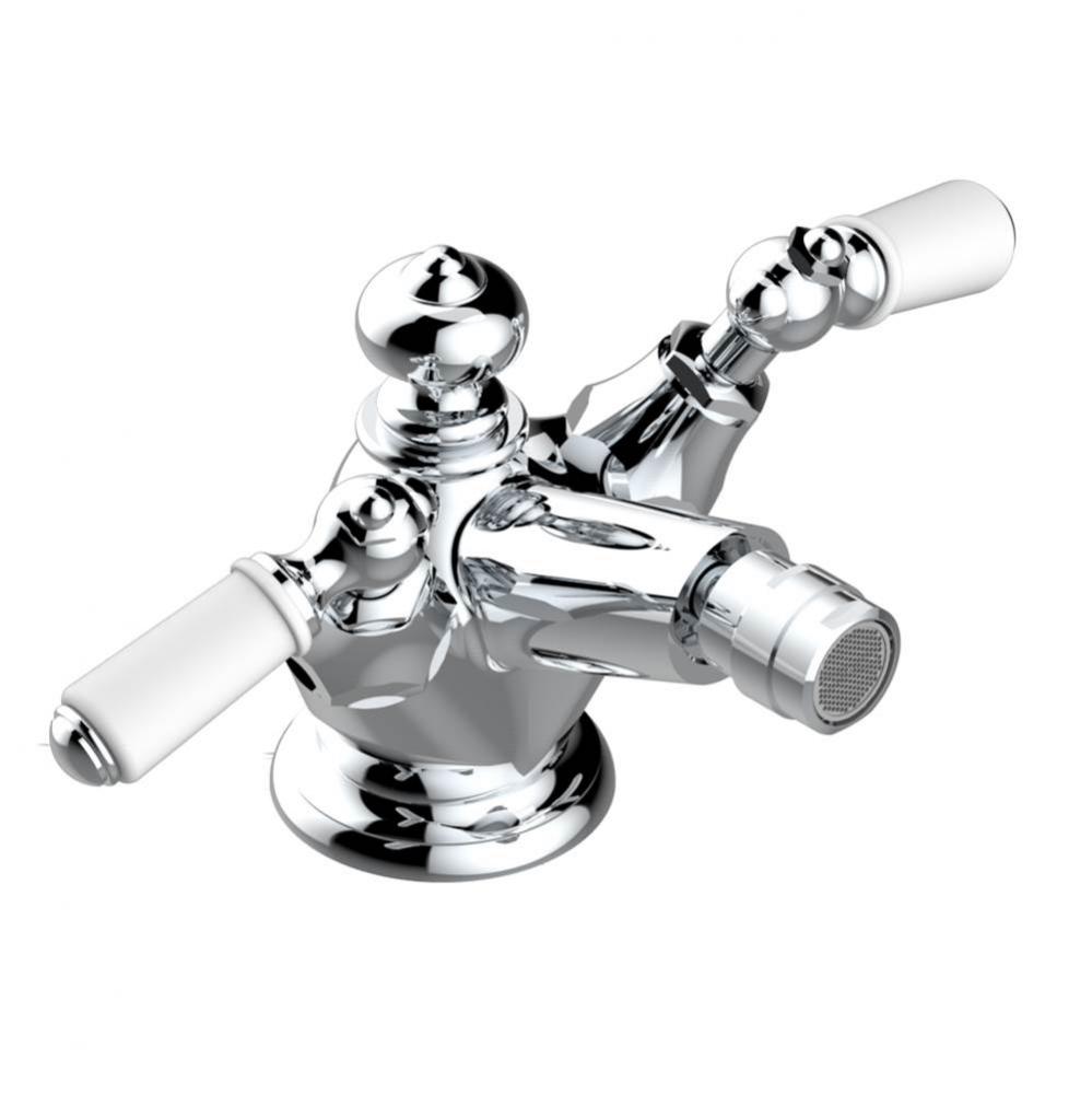 Single hole bidet faucet with drain