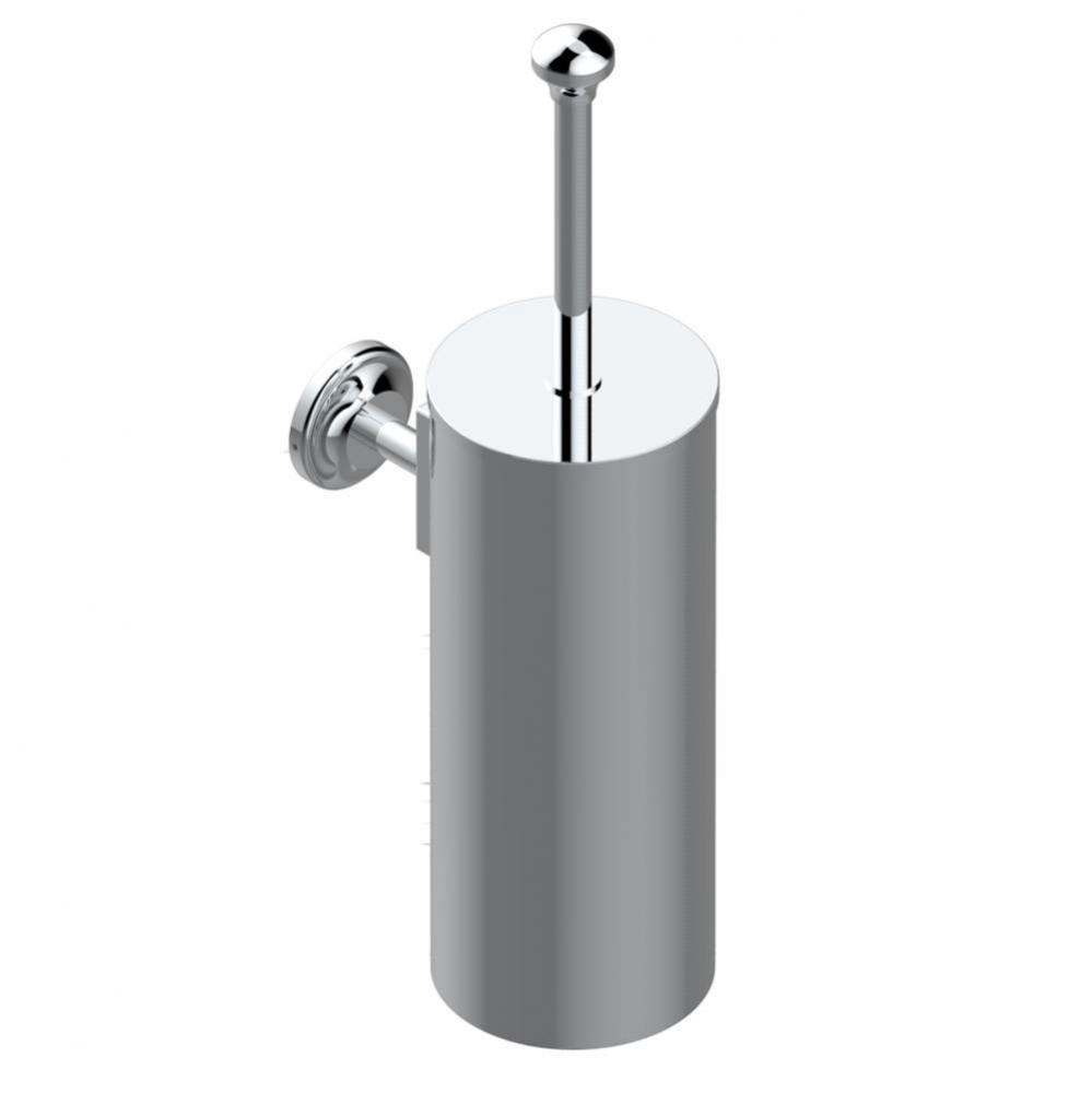 Metal toilet brush holder with brush with cover wall mounted