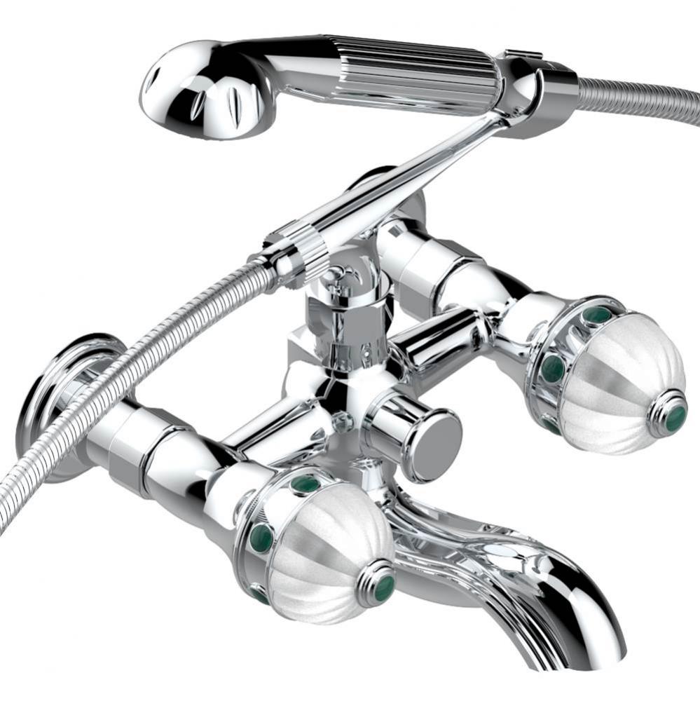 A1J-13B/US - Exposed Tub Filler With Cradle Handshower Wall Mounted