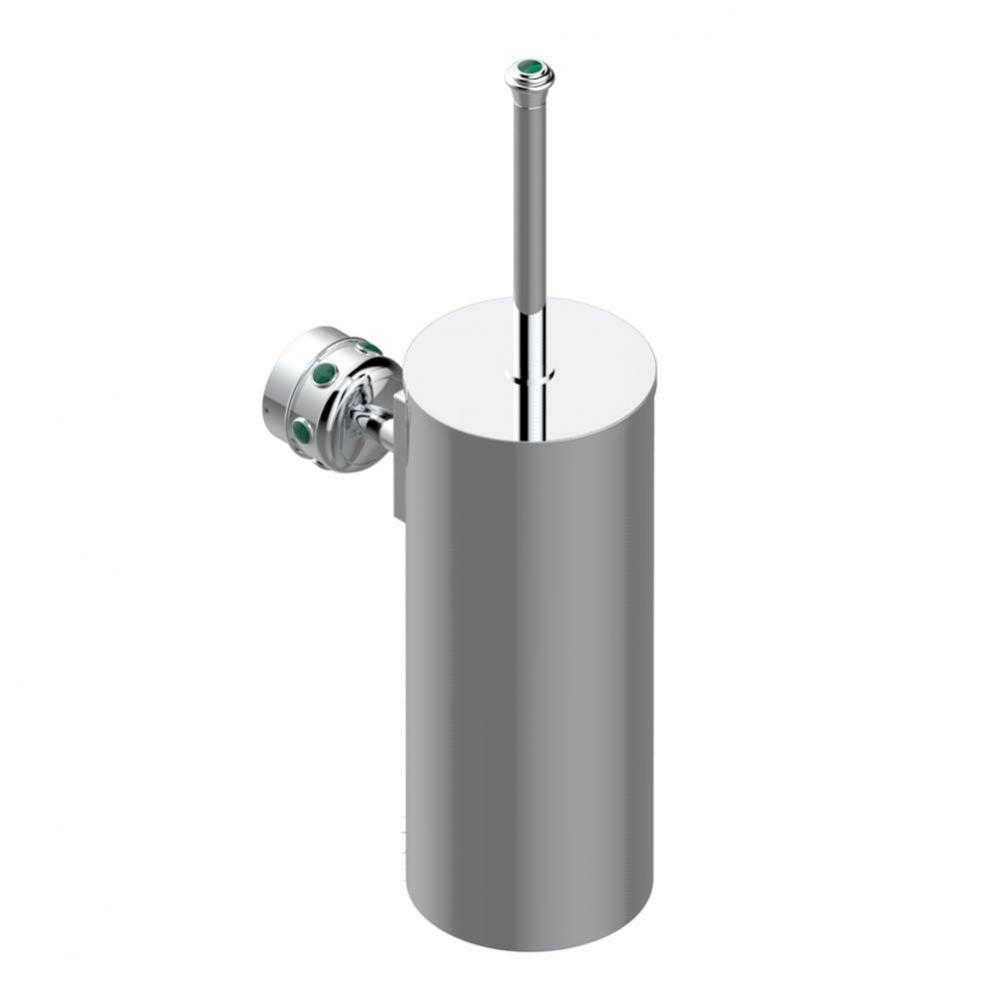 Metal toilet brush holder with brush with cover wall mounted