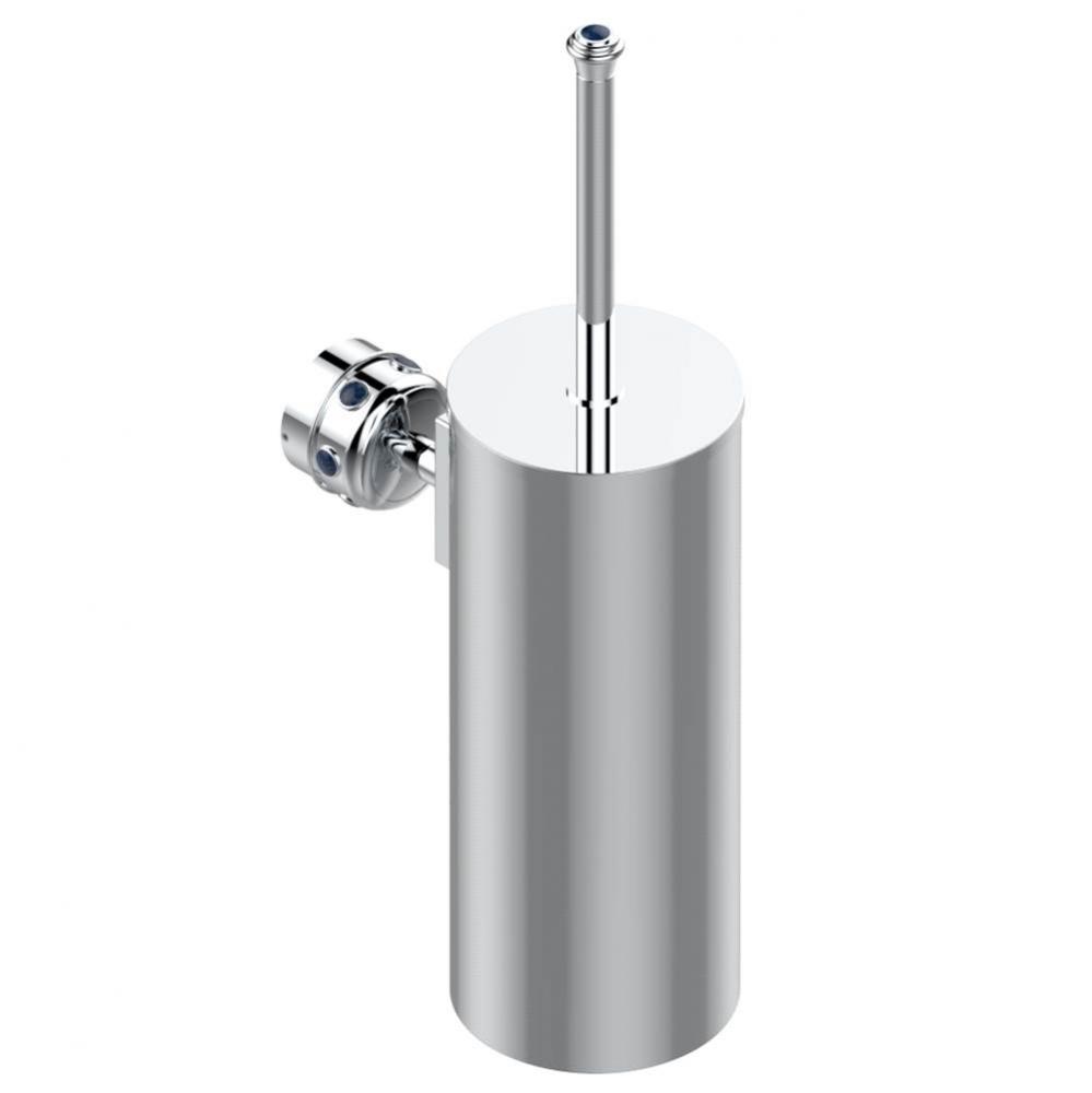 Metal toilet brush holder with brush with cover wall mounted