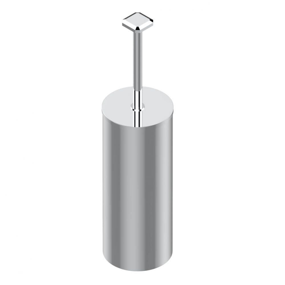 Metal toilet brush holder with brush with cover floor mounted