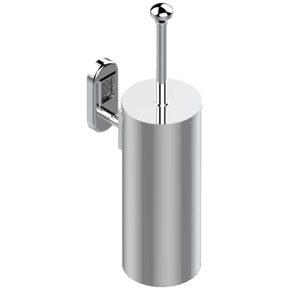 Metal toilet brush holder with brush with cover wall mounted