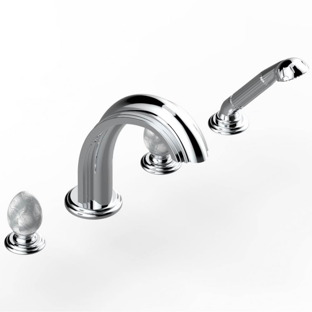 Roman tub set with divertor spout and handshower, 3/4'' valves