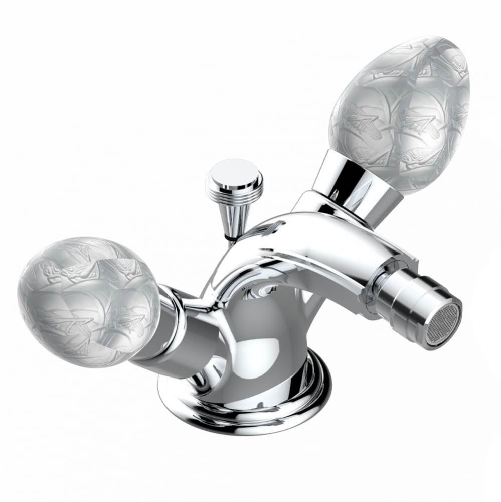 Single hole bidet faucet with drain