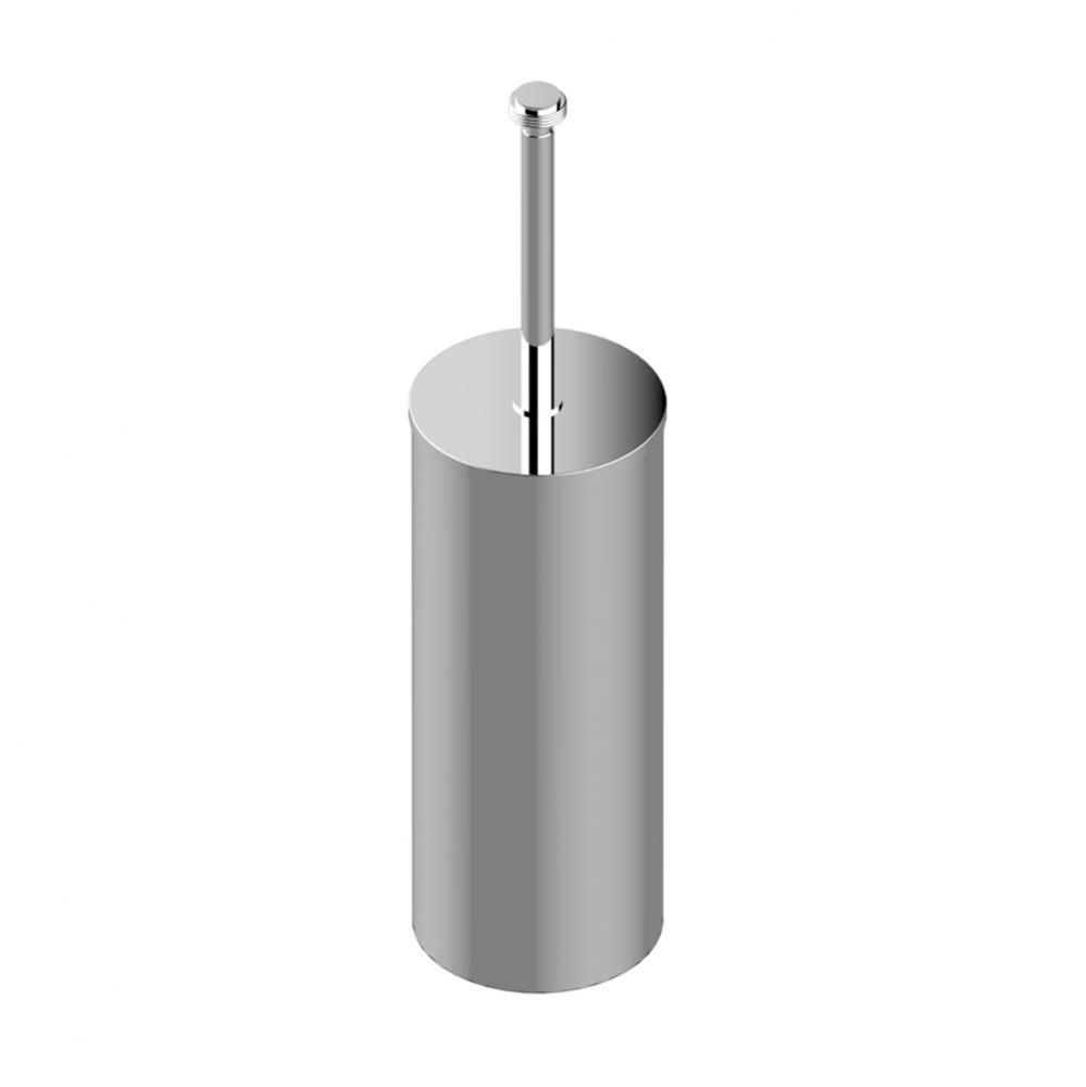 Metal toilet brush holder with brush with cover floor mounted