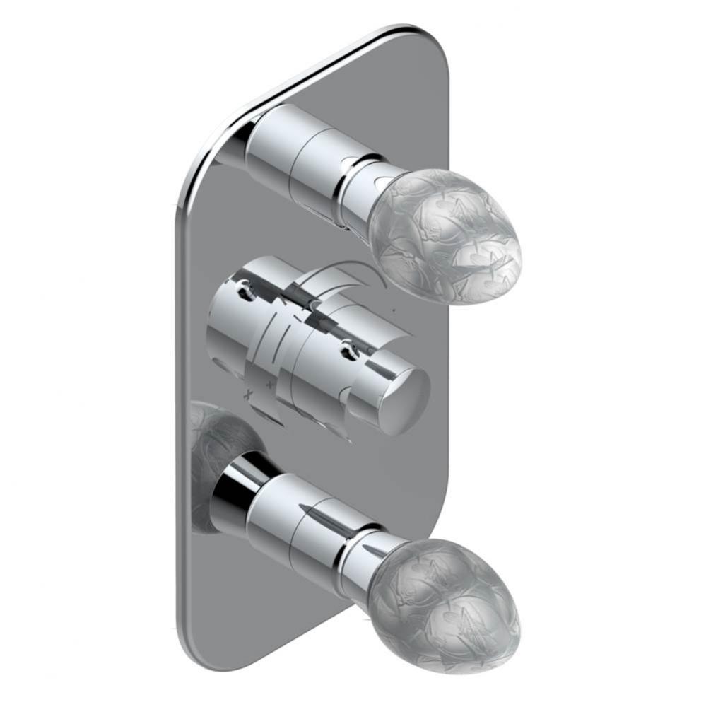 Trim for THG thermostatic valve 2 volume controls, rough part supplied with fixing box ref. 5 400A