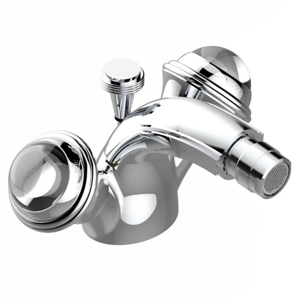 Single hole bidet faucet with drain