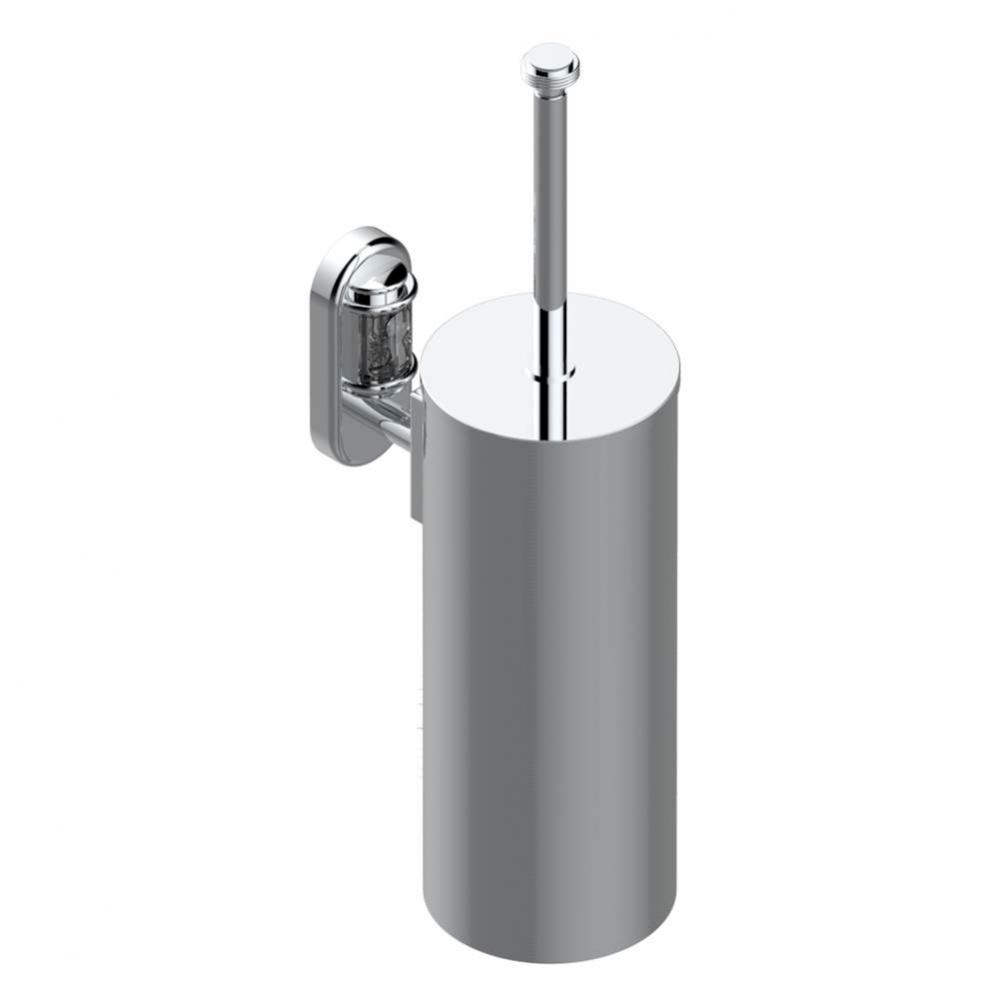 Metal toilet brush holder with brush with cover wall mounted