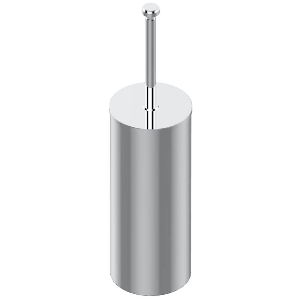 Metal toilet brush holder with brush with cover floor mounted