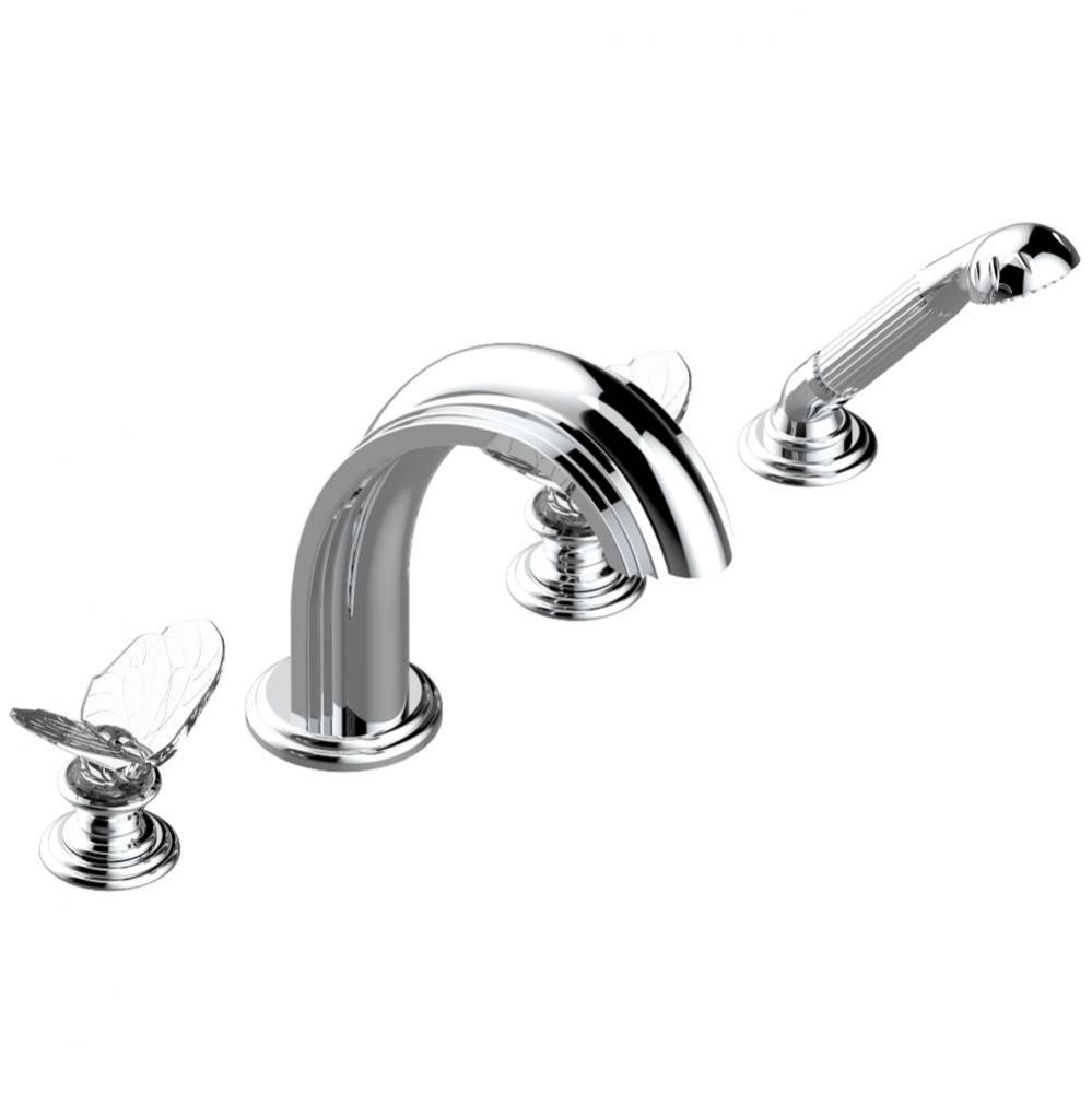 A2J-112BSGUS - Deck Mounted Tub Filler With Diverter Goliath Spout And Handshower 3/4''