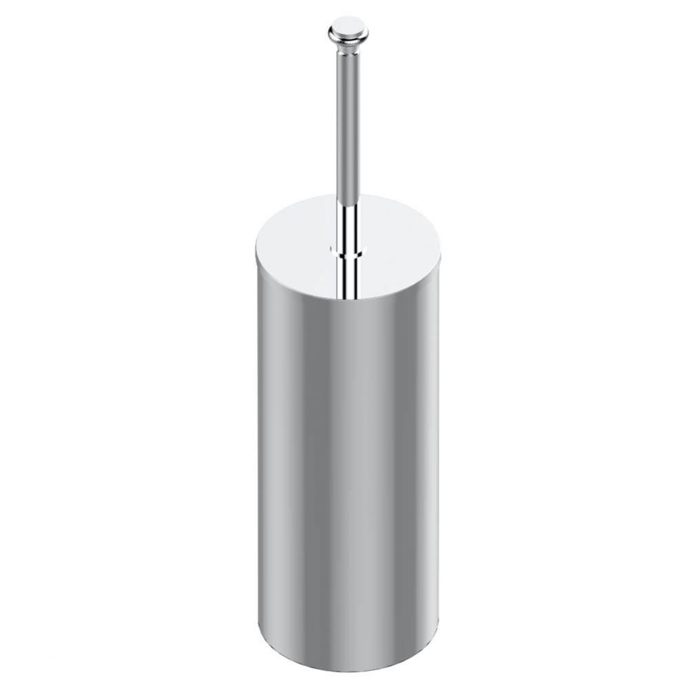 Metal toilet brush holder with brush with cover floor mounted