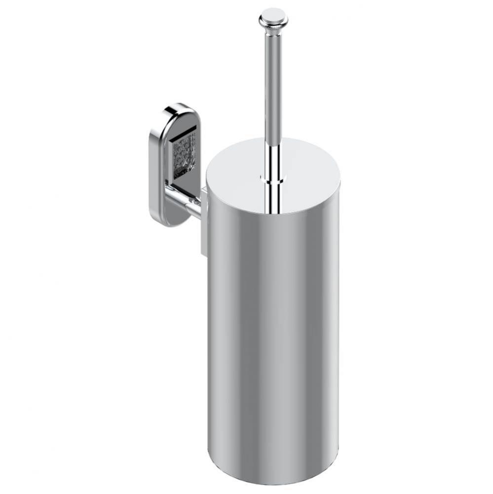 Metal toilet brush holder with brush with cover wall mounted