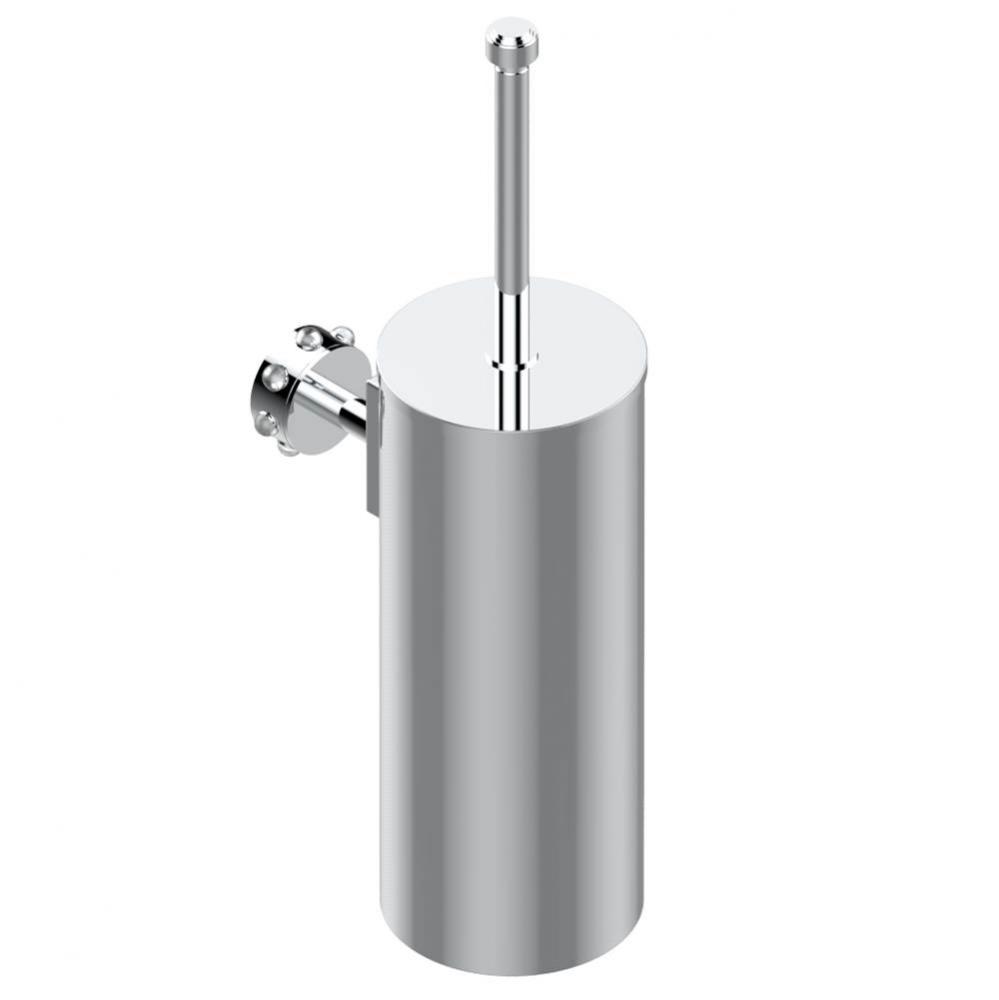 Metal toilet brush holder with brush with cover wall mounted