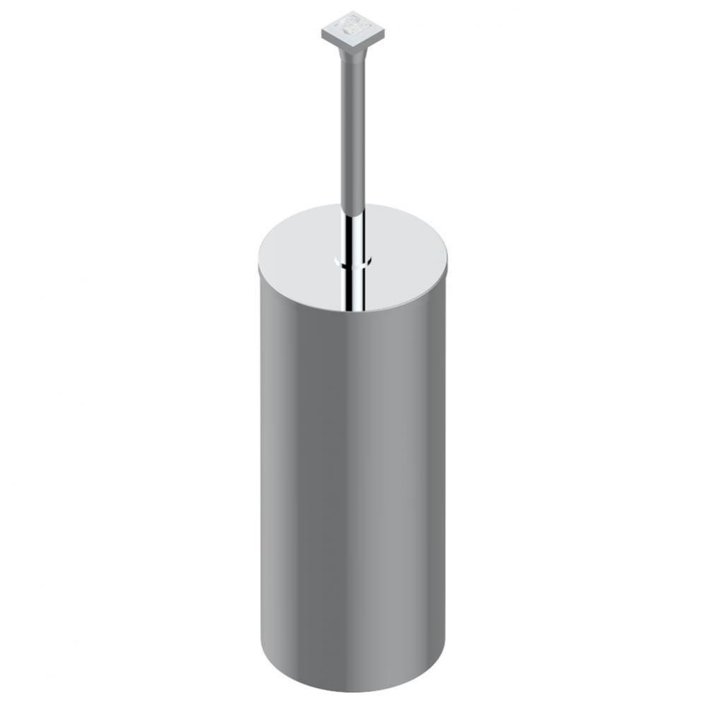 A2S-4700C - Metal Toilet Brush Holder With Brush With Cover Floor Mounted