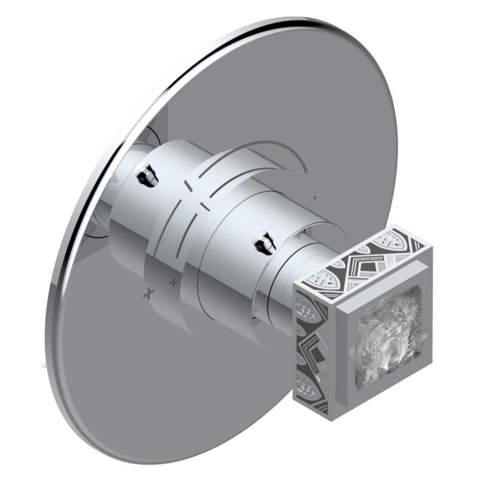 Trim for THG thermostatic valve, rough part supplied with fixing box ref. 5 200AE/US - Round plate