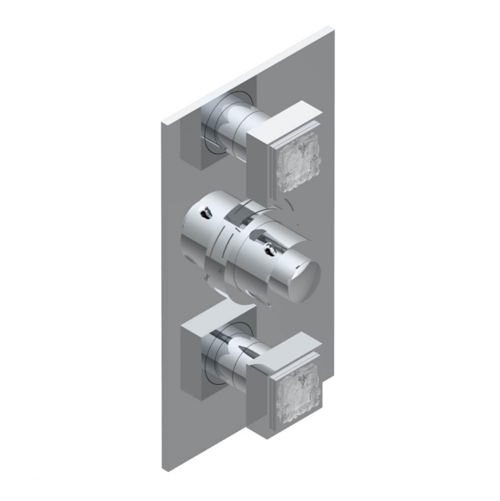 Trim for THG thermostatic valve 2 volume controls, rough part supplied with fixing box ref. 5 400A