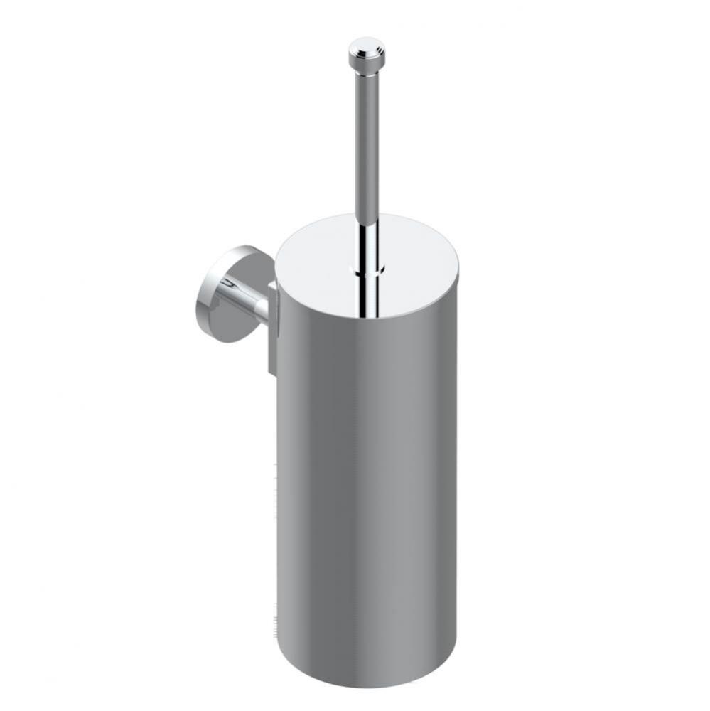 Metal toilet brush holder with brush with cover wall mounted