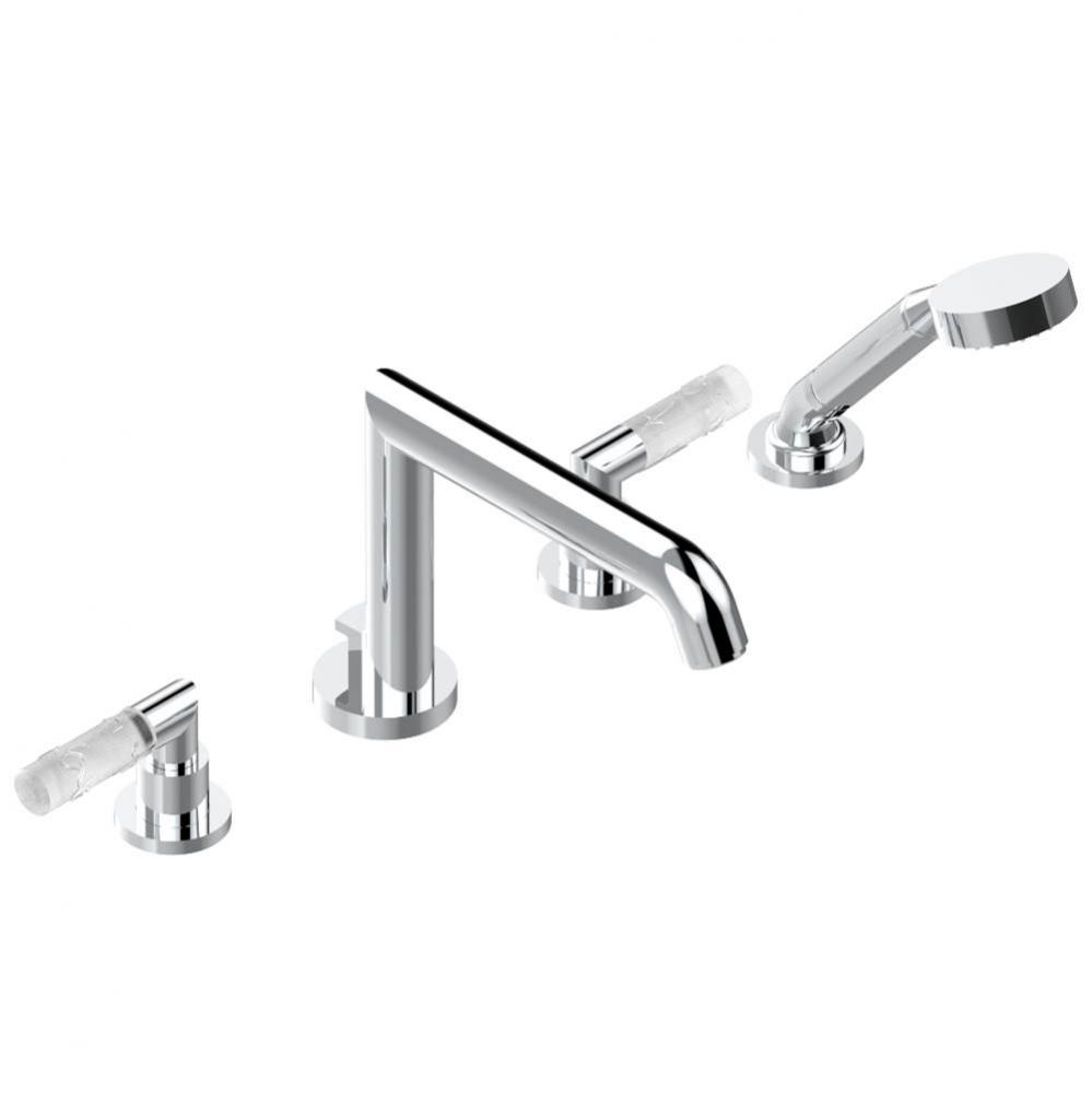 A35-112BSGUS - Deck Mounted Tub Filler With Diverter Goliath Spout And Handshower 3/4''