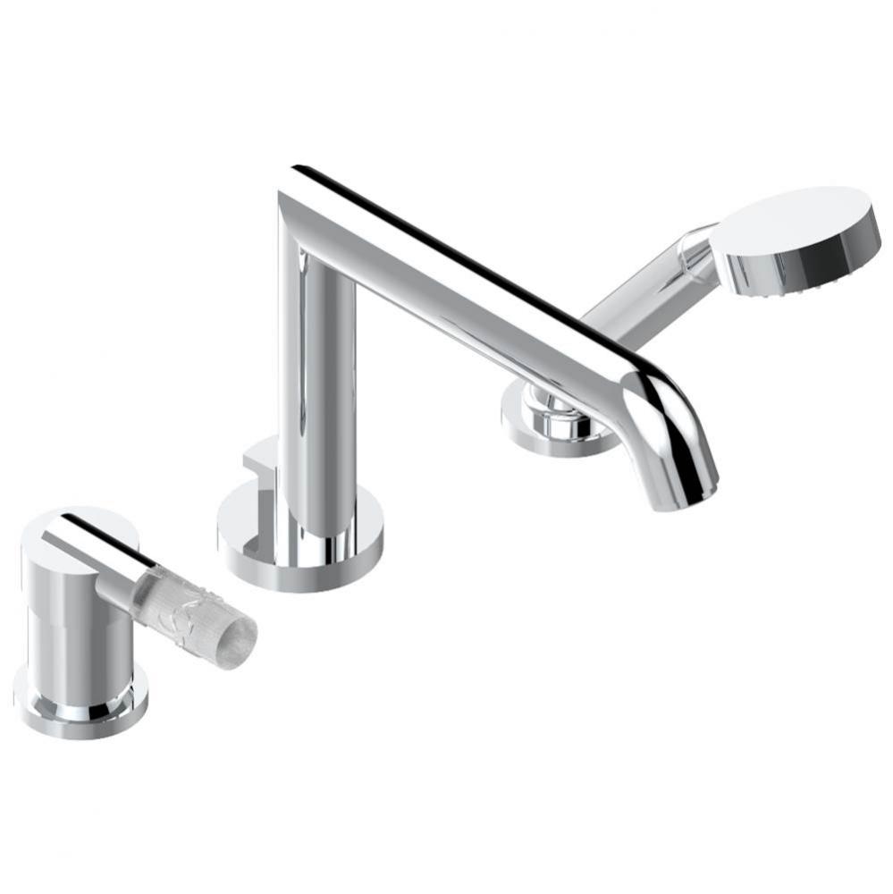 A35-113BSGUS - Deck Mounted Tub Filler Single Control With Diverter Super Goliath Spout And Handsh